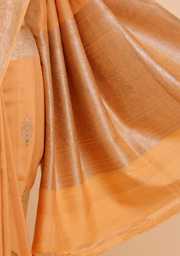 Orange Butta Saree in Georgette Tussar