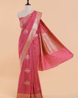 Gajar Pink Butta Saree in Georgette Tussar