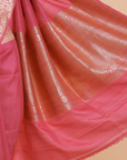 Gajar Pink Butta Saree in Georgette Tussar