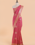 Gajar Pink Butta Saree in Georgette Tussar