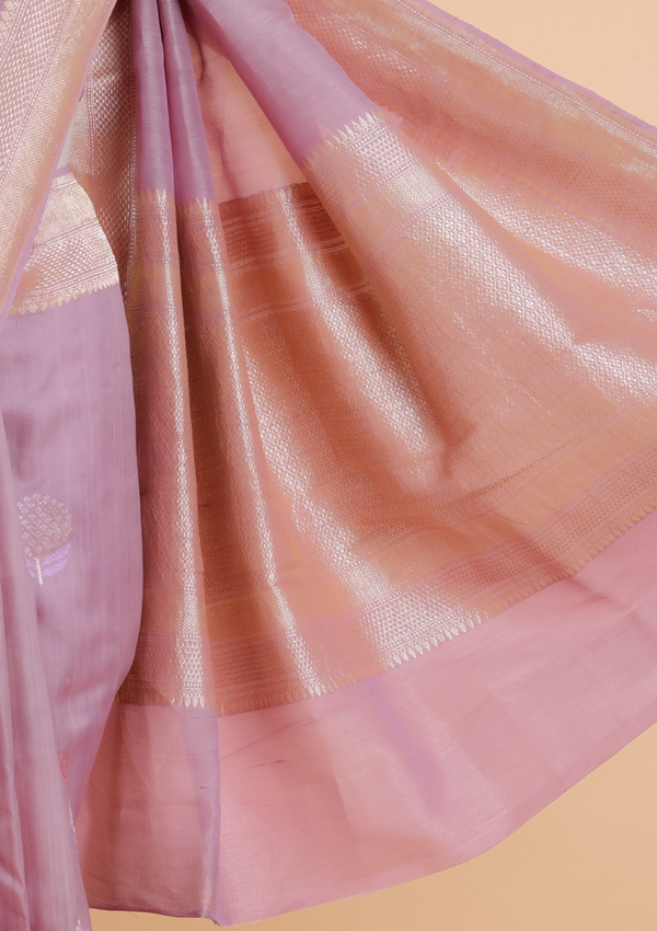 Mauve Butta Saree in Georgette Tussar