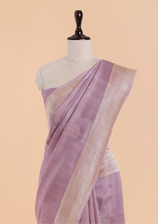 Mauve Butta Saree in Georgette Tussar