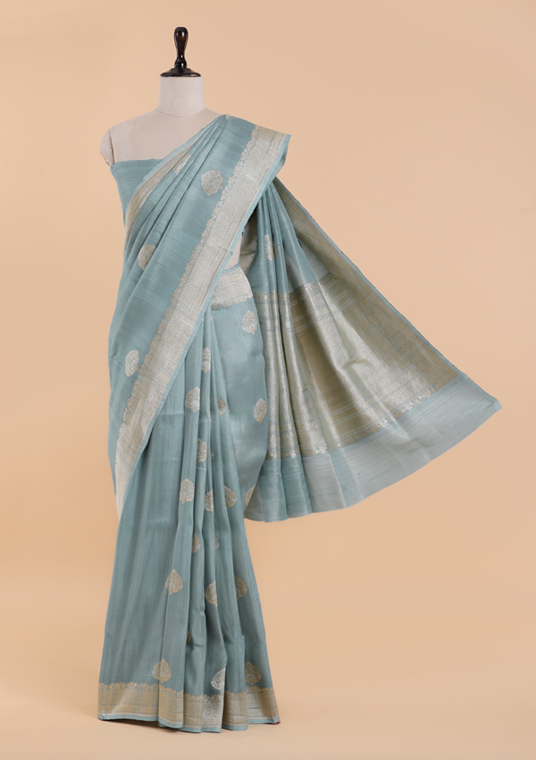 Firozi Butta Saree in Georgette Tussar