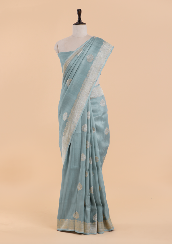 Firozi Butta Saree in Georgette Tussar