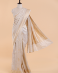 Cream Butta Saree in Georgette Tussar