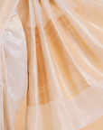 Cream Butta Saree in Georgette Tussar
