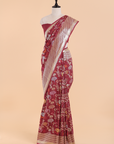 Burgundy Butta Saree in Georgette Tussar