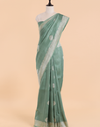 Jade Green Butta Saree in Georgette Tussar