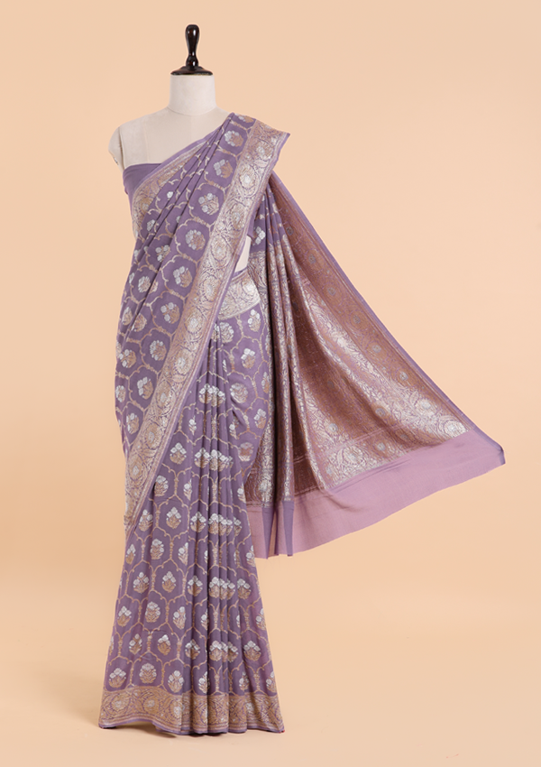 Mauve Jaal Saree in Georgette