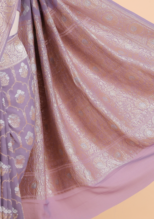 Mauve Jaal Saree in Georgette