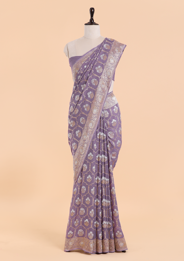 Mauve Jaal Saree in Georgette