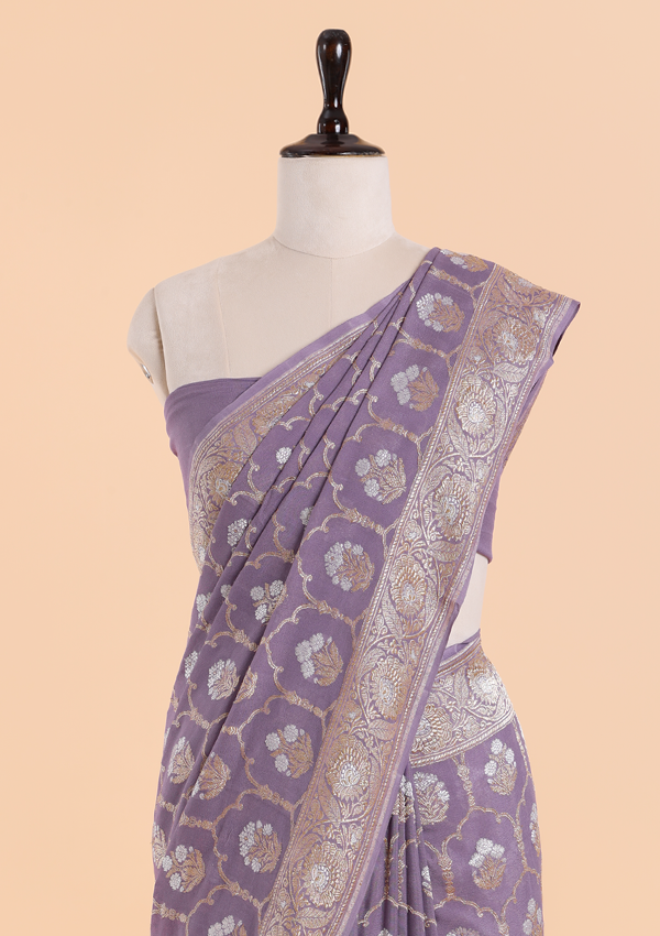 Mauve Jaal Saree in Georgette