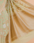 Pista Green Jaal Saree in Georgette