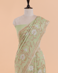 Pista Green Jaal Saree in Georgette