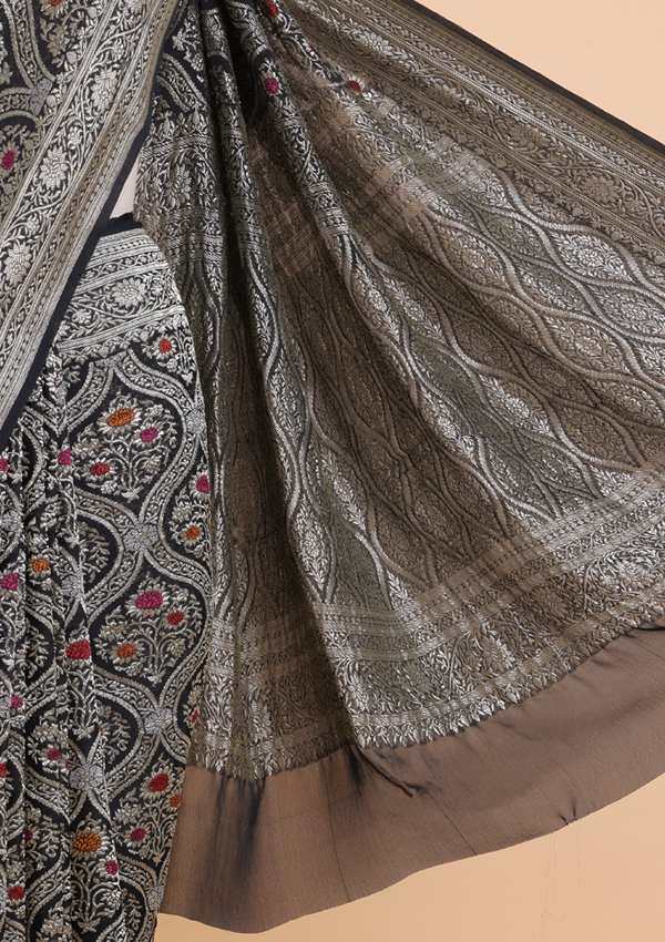 Black Jaal Saree in Georgette