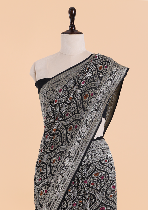Black Jaal Saree in Georgette