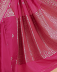 Rani Pink Butta Saree in Muslin Silk