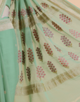 Pista Green Butta Saree In Georgette