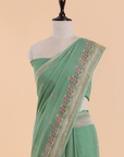 Pista Green Butta Saree In Georgette