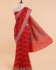 Red Lehariya Saree in Georgette
