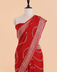 Red Lehariya Saree in Georgette