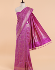 Magenta Pink Brocade Saree In Silk