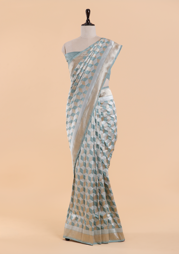 Jade Green Jaal Saree in Silk