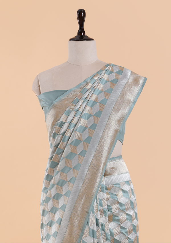 Jade Green Jaal Saree in Silk