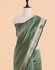Bottle Green Brocade Saree In Silk
