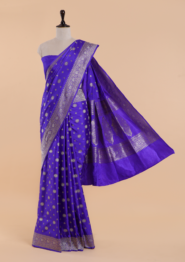 Purple Butta Saree in Silk
