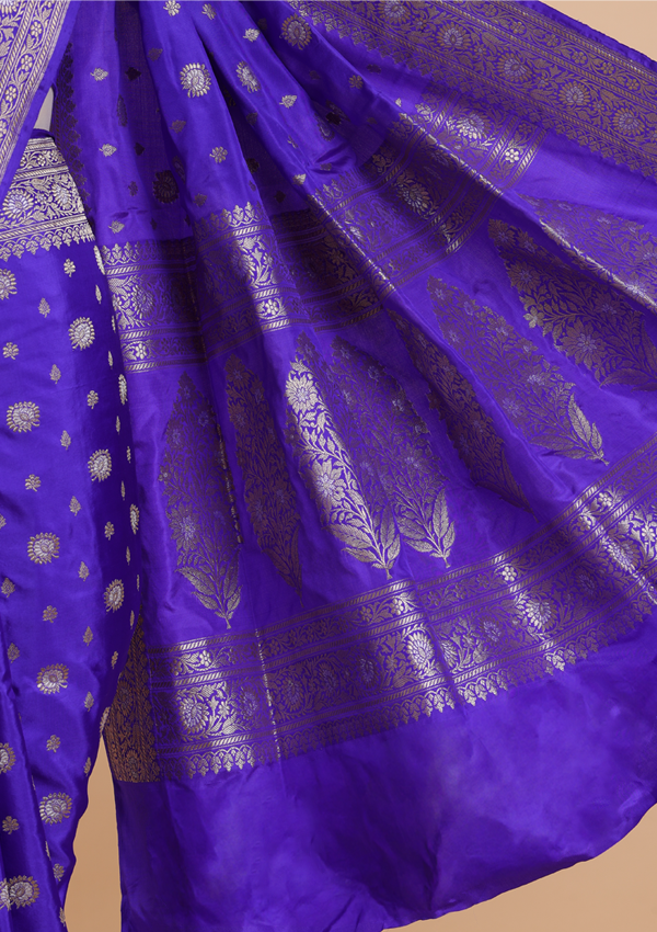 Purple Butta Saree in Silk