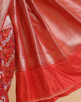 Red Jaal Saree in Silk