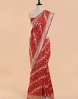 Red Jaal Saree in Silk