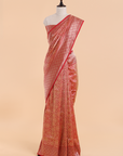 Red Brocade Saree In Silk