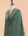 Bottle Green Jaal Bandhani Dupatta in Georgette