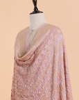 Light Pink Jaal Bandhani Dupatta in Georgette