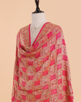 Coral Pink Jaal Bandhani Dupatta in Georgette