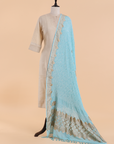 Firozi Plain Bandhani Dupatta in Georgette