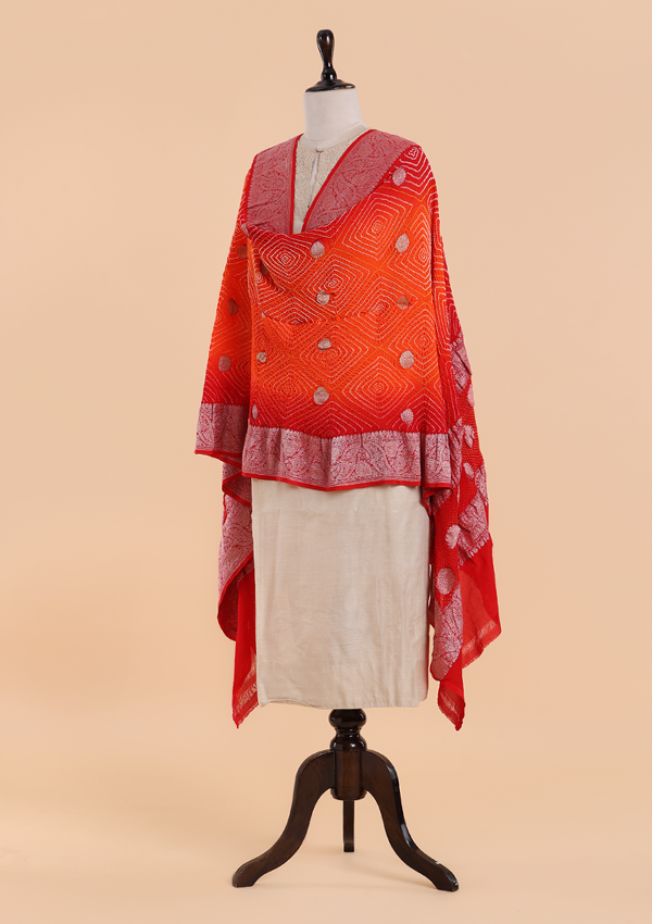 Orange Butti Bandhani Dupatta in Georgette
