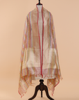 Tomato Red Rangkat Dupatta in Tissue Silk