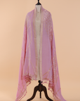 Light Pink Jamdani Dupatta in Georgette