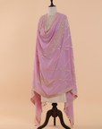 Light Pink Jamdani Dupatta in Georgette
