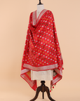 Red Butti Dupatta in Silk