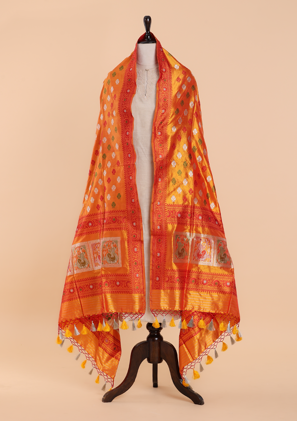 Short Gold Butti Dupatta in Silk