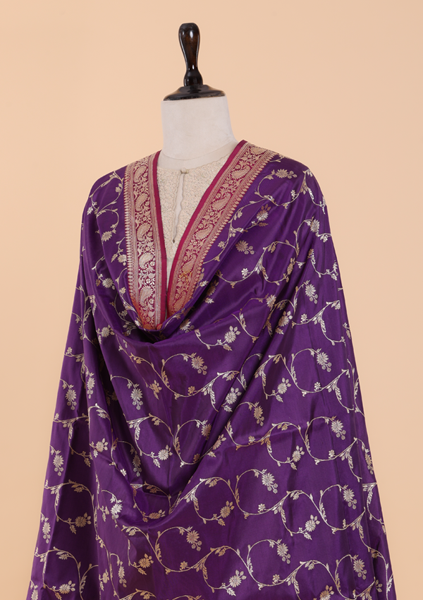 Purple Jaal Dupatta in Silk