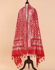 Red Jaal Dupatta in Silk