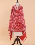 Red Jaal Dupatta in Silk