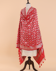 Red Jaal Dupatta in Silk