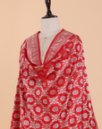 Red Jaal Dupatta in Silk