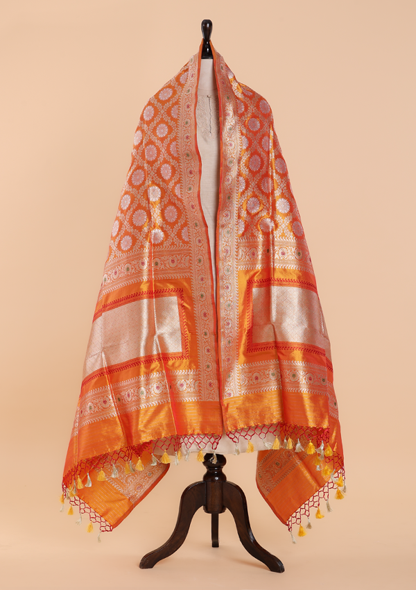 Short Gold Jaal Dupatta in Silk